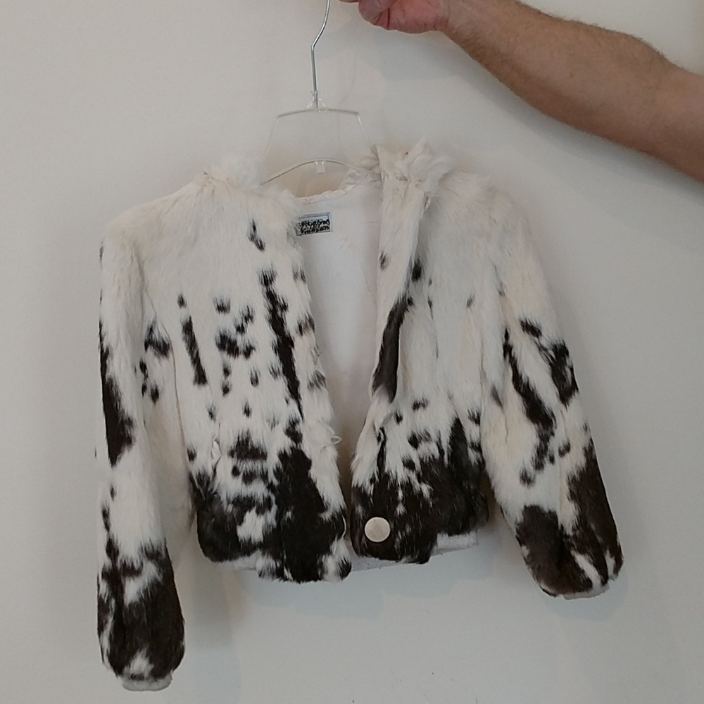 Rabbit fur coat, with hood. - Picture 5 of 5